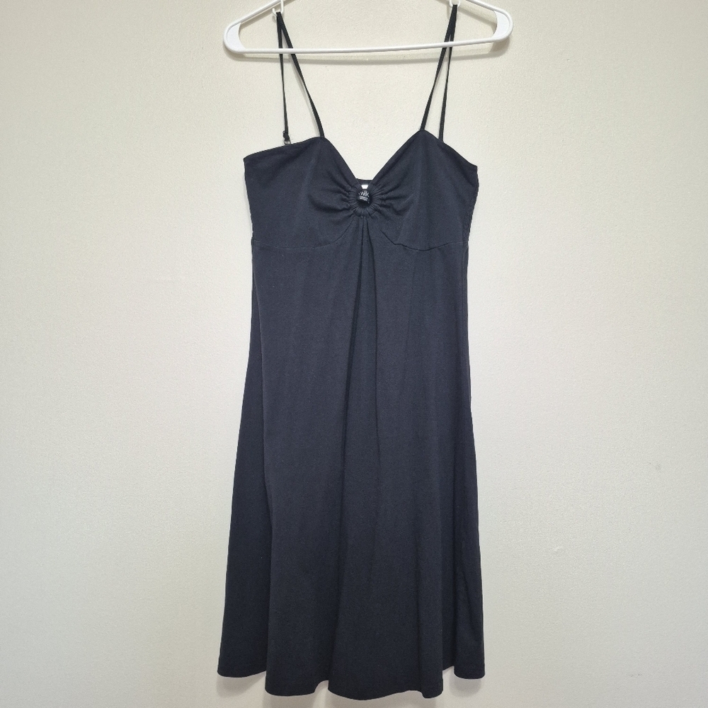Twik (Simons) Women's Beach Resortwear Black Ring-Front Mini Dress Size M - Picture 2 of 7